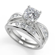 Claire Inset 4 Prong Cushion Cut Diamond Engagement Ring - Nivetta